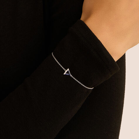 Sofia Milani Bracciale Donna In Argento 925 – Ciondolo Triangolo Placcato Oro – Regalo In Scatola Elegante
