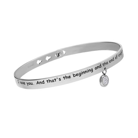 Bangle acciaio 'I love you. And that's the beginning and the end of everything' - Bracciali Donna | Stroili