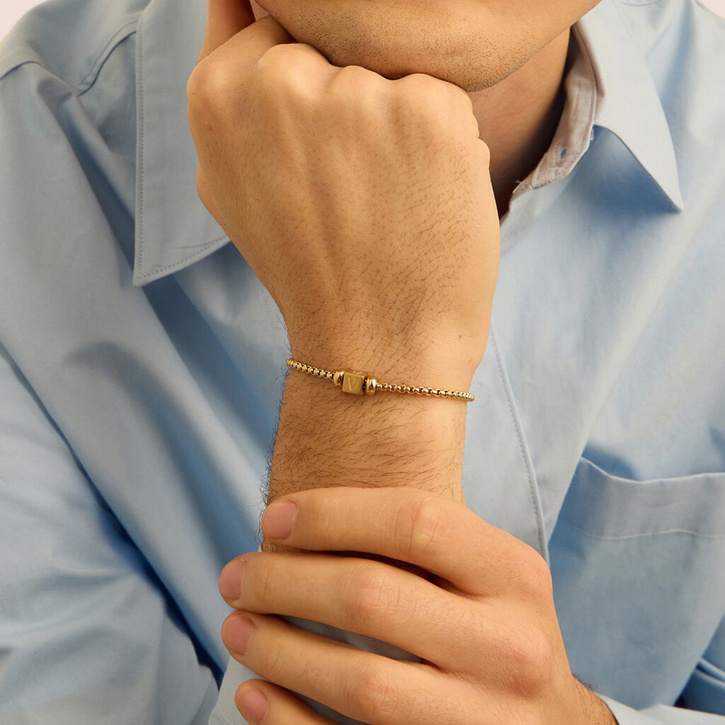 Bead Essential Code Acciaio Dorato