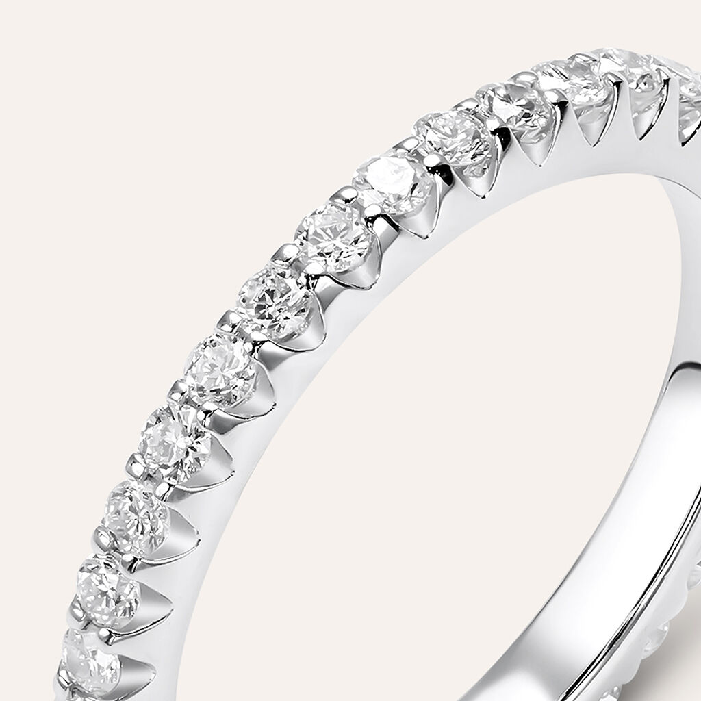 Fede Classica Eternity 2.4 mm Oro Bianco Diamante - Anelli con Incisione Donna | Stroili
