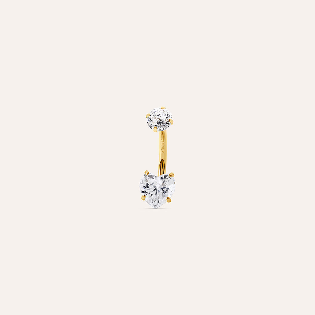 Piercing Ombelico Punto Luce Radiance Titanio ASTM F136 Giallo Cubic Zirconia