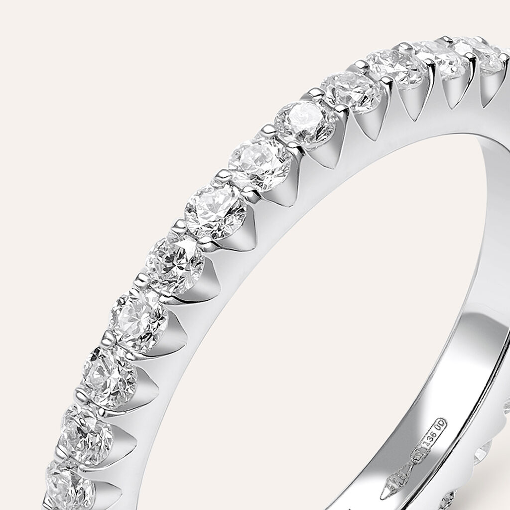 Fede Classica Eternity 2.5 mm Oro Bianco Diamante - Anelli con Incisione Donna | Stroili