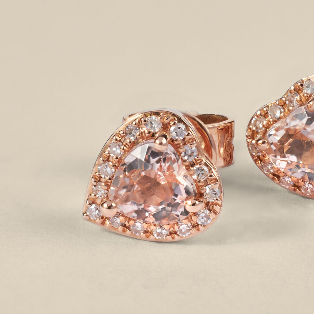 Orecchini Lobo Jasmine Oro Rosa Morganite Diamante
