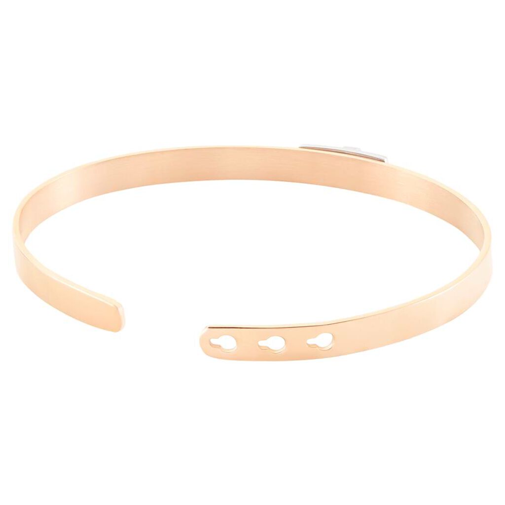 Bangle Lady Message Acciaio Bicolore Bianco / Rosa Cristallo - Bracciali Rigidi Donna | Stroili