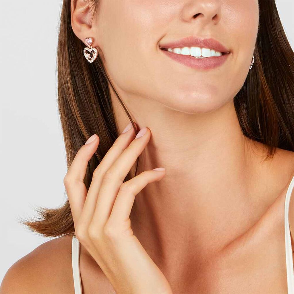 Orecchini Pendenti Violet Ottone Rosa Cristallo - Orecchini Pendenti Donna | Stroili