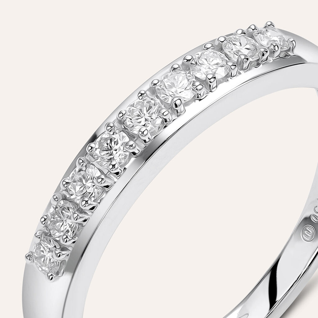 Anello Riviere Firmamenti Oro Bianco Diamante