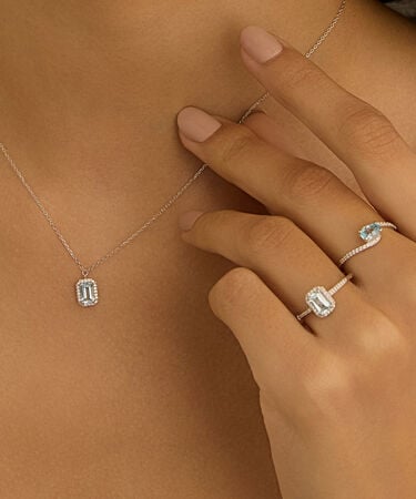 Anello Solitario Am&eacute;lie Oro Bianco Topazio Cubic Zirconia