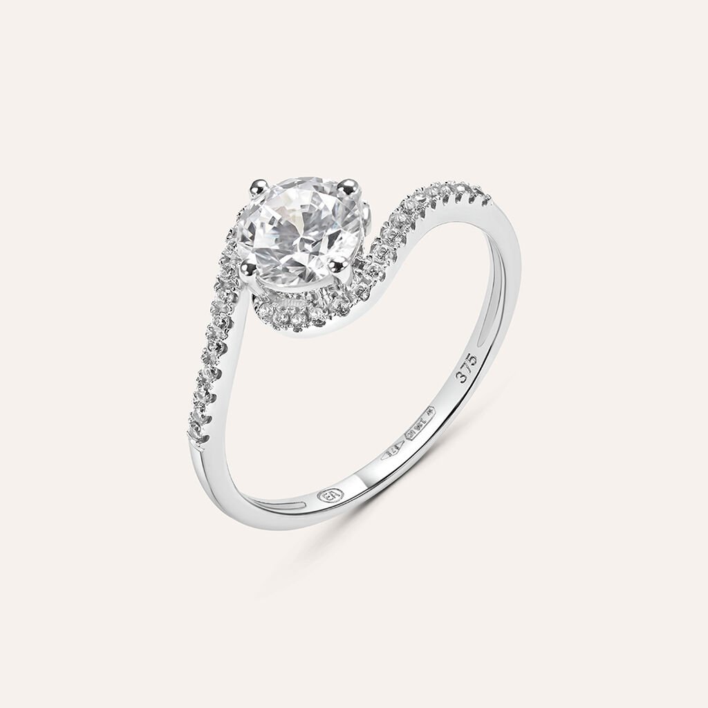 Anello Solitario Claire Oro Bianco Cubic Zirconia