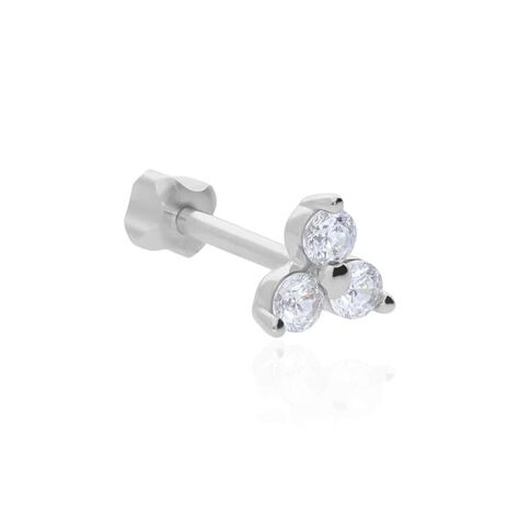 Piercing Orecchio Tragus Helix Conch Ear Shine Oro Bianco Cubic Zirconia - Piercing Orecchio Donna | Stroili