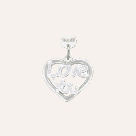Charm in argento rodiato e glitter - Charms Donna | Stroili