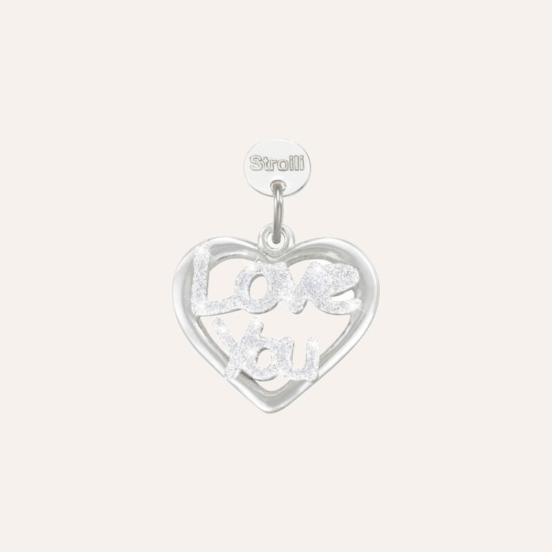 Charm in argento rodiato e glitter - Charms Donna | Stroili