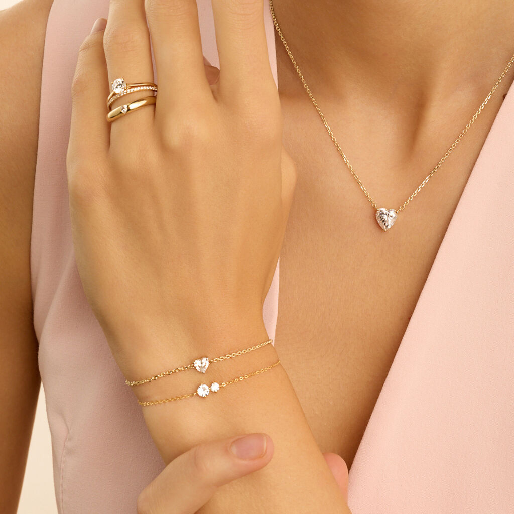 Collana Punto Luce Claire Oro Giallo Cubic Zirconia