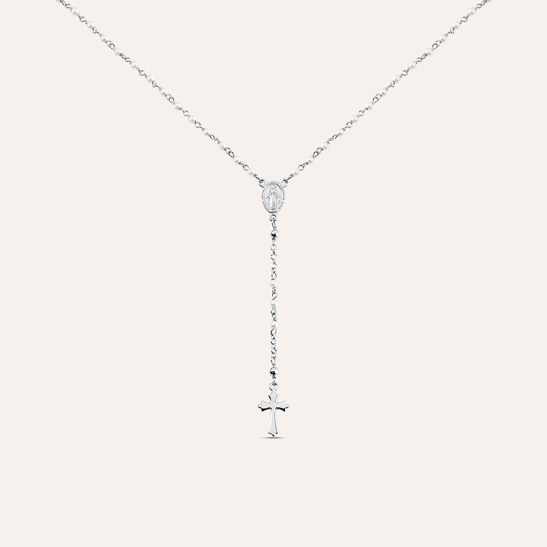 Collana Rosario Silver Soul Argento Rodiato Perla sintentica - Collane Rosario Donna | Stroili