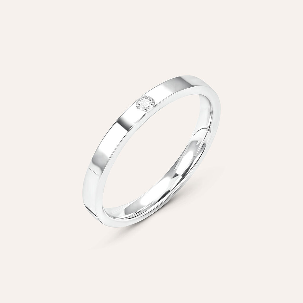 Fede Comoda 2.5 mm Oro Bianco Diamante