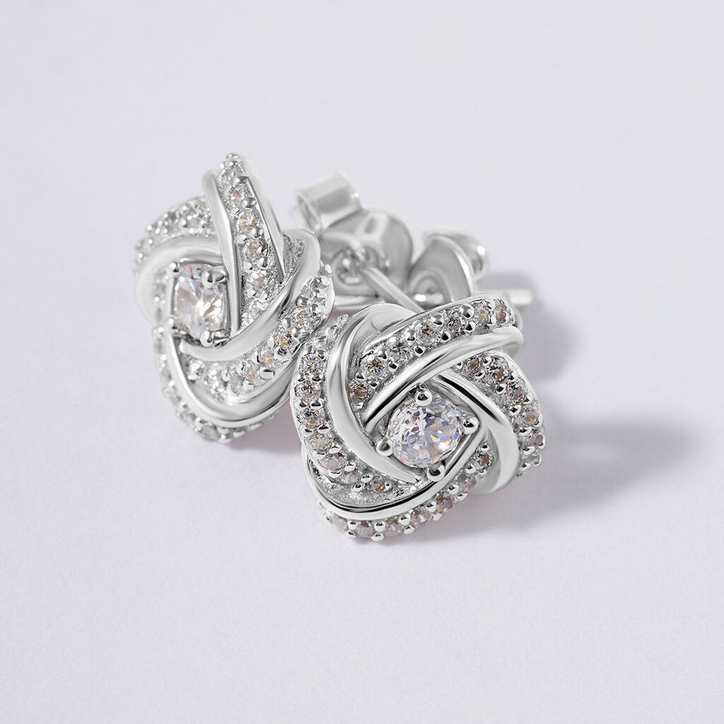Orecchini Lobo Silver Elegance Argento Rodiato Cubic Zirconia - Orecchini a Lobo Donna | Stroili