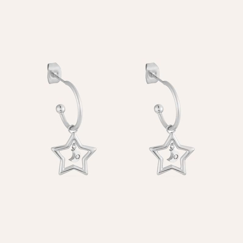 Orecchini A Cerchio Sunrise Acciaio Cristallo - Orecchini a Cerchio Donna | Stroili