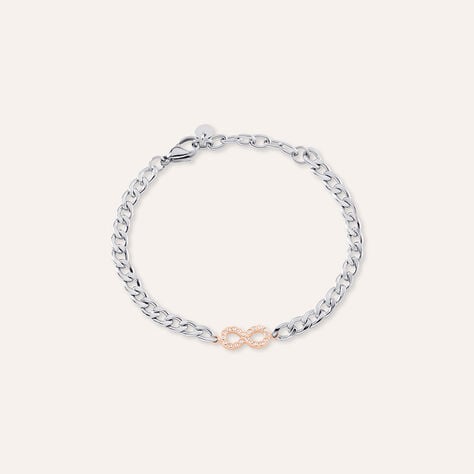 Bracciale Lady Chic Acciaio Bicolore Bianco / Rosa Cristallo - Bracciali Love Donna | Stroili