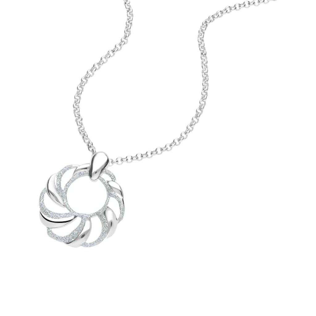 Collana in ottone rodiato con ciondolo forma tonda e glitter - Collane Donna | Stroili