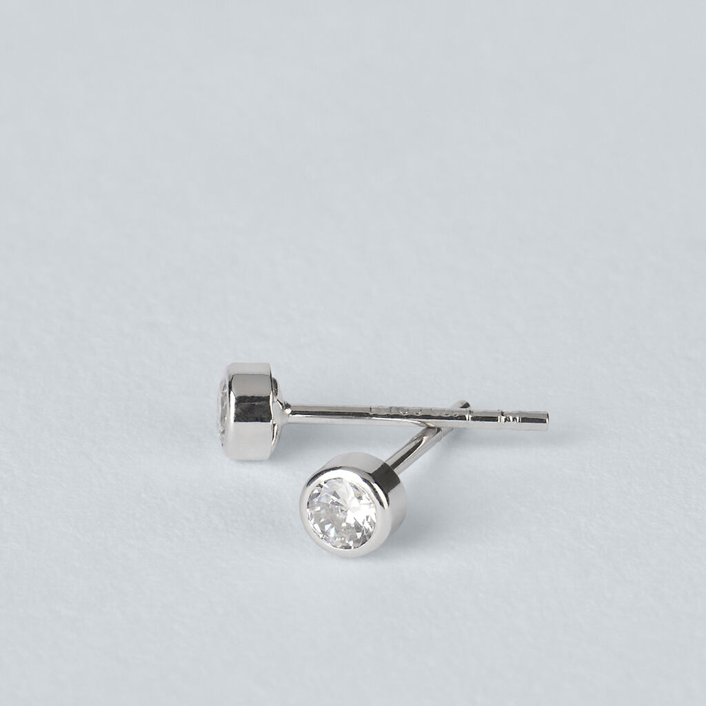 Orecchini Lobo Punto Luce Bon Ton Oro Bianco Cubic Zirconia - Orecchini a Lobo Donna | Stroili