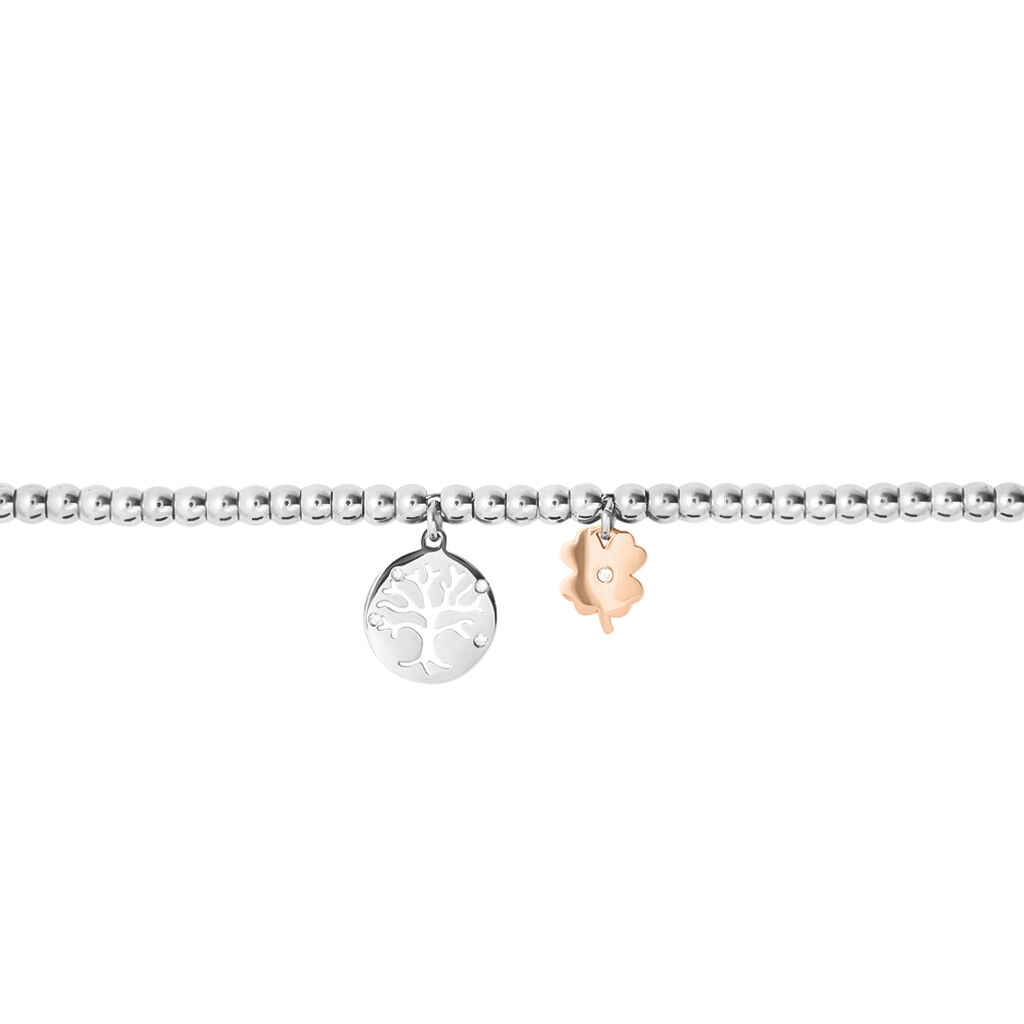 Bracciale Lady Chic Acciaio Bicolore Bianco / Rosa Cristallo - Bracciali Donna | Stroili