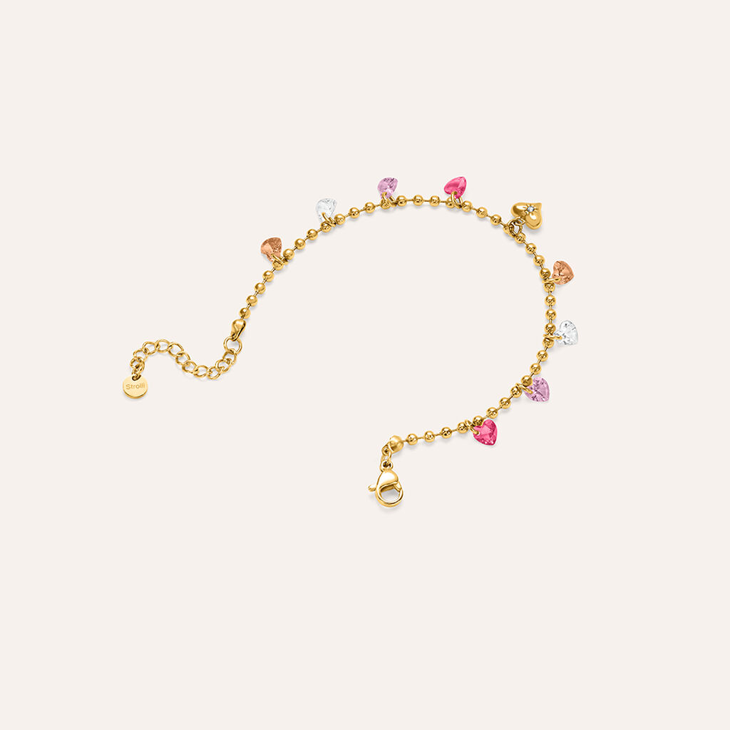 Bracciale Lady Chic Acciaio Dorato Cristallo - Bracciali Love Donna | Stroili