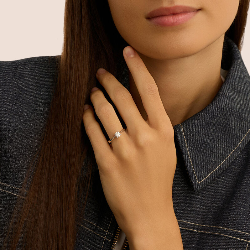 Anello Solitario Diamade Oro Bianco Diamante Lab-Grown - Anelli con Pietre Donna | Stroili