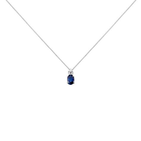 Collana Punto Luce Elizabeth Crown Oro Bianco Zaffiro Diamante - Collane Punto Luce Donna | Stroili