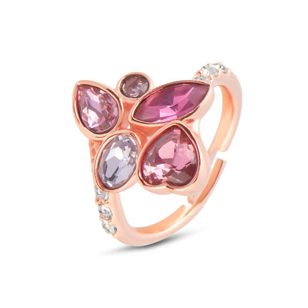 Anello Fantasia Violet Ottone Rosa Cristallo - Anelli con Pietre Donna | Stroili