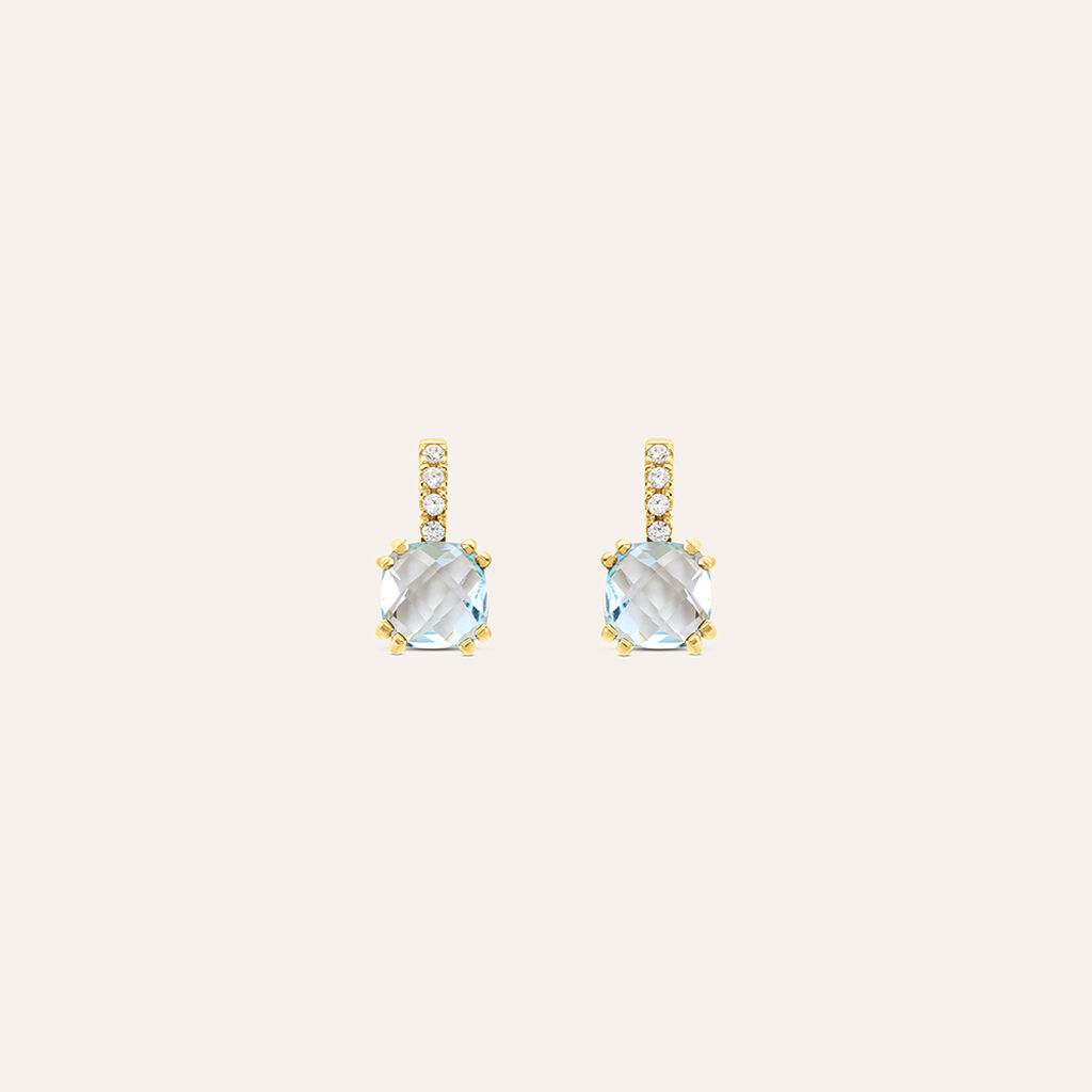 Orecchini Lobo Punto Luce Am&eacute;lie Oro Giallo Topazio Cubic Zirconia