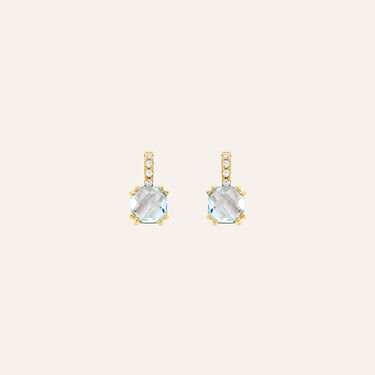 Orecchini Lobo Punto Luce Am&eacute;lie Oro Giallo Topazio Cubic Zirconia