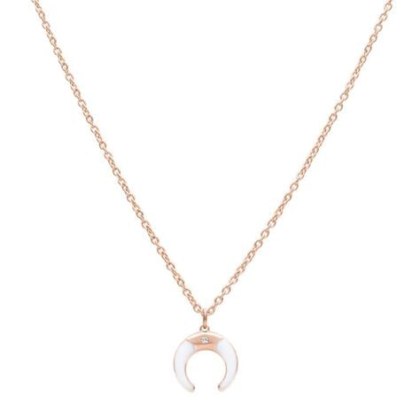 Girocollo lunula in acciaio rosato e strass - Collane Donna | Stroili