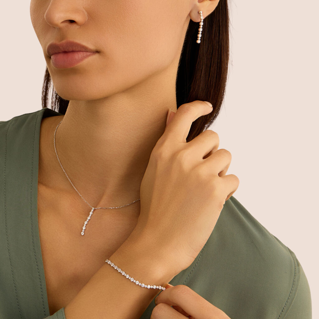 Collana Silver Elegance Argento Rodiato Cubic Zirconia