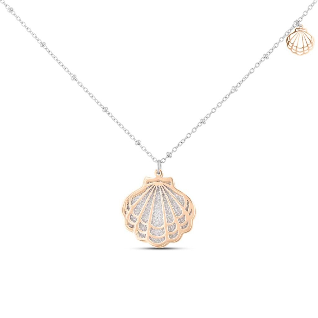 Collana Aura Acciaio Bicolore Bianco / Rosa