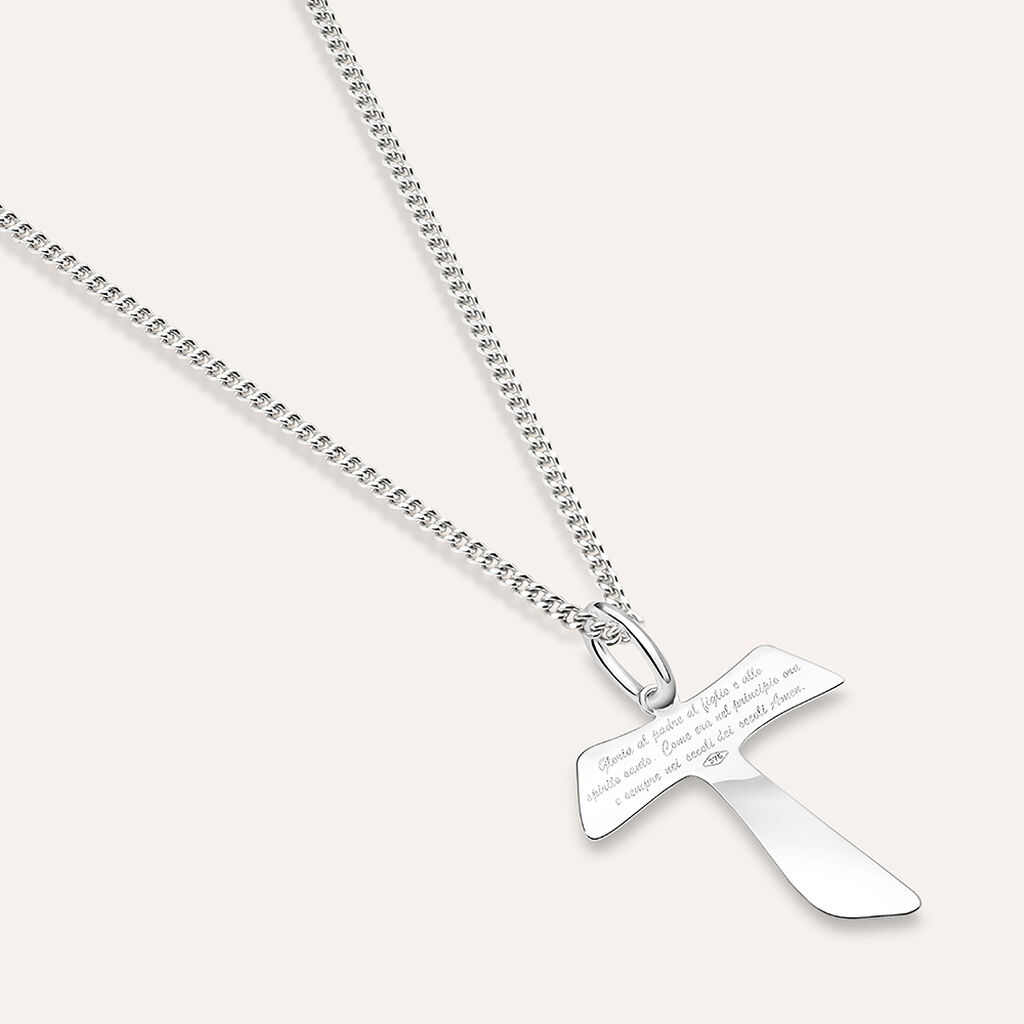 Pendente Holy Oro Bianco - Ciondoli con Incisione Unisex | Stroili