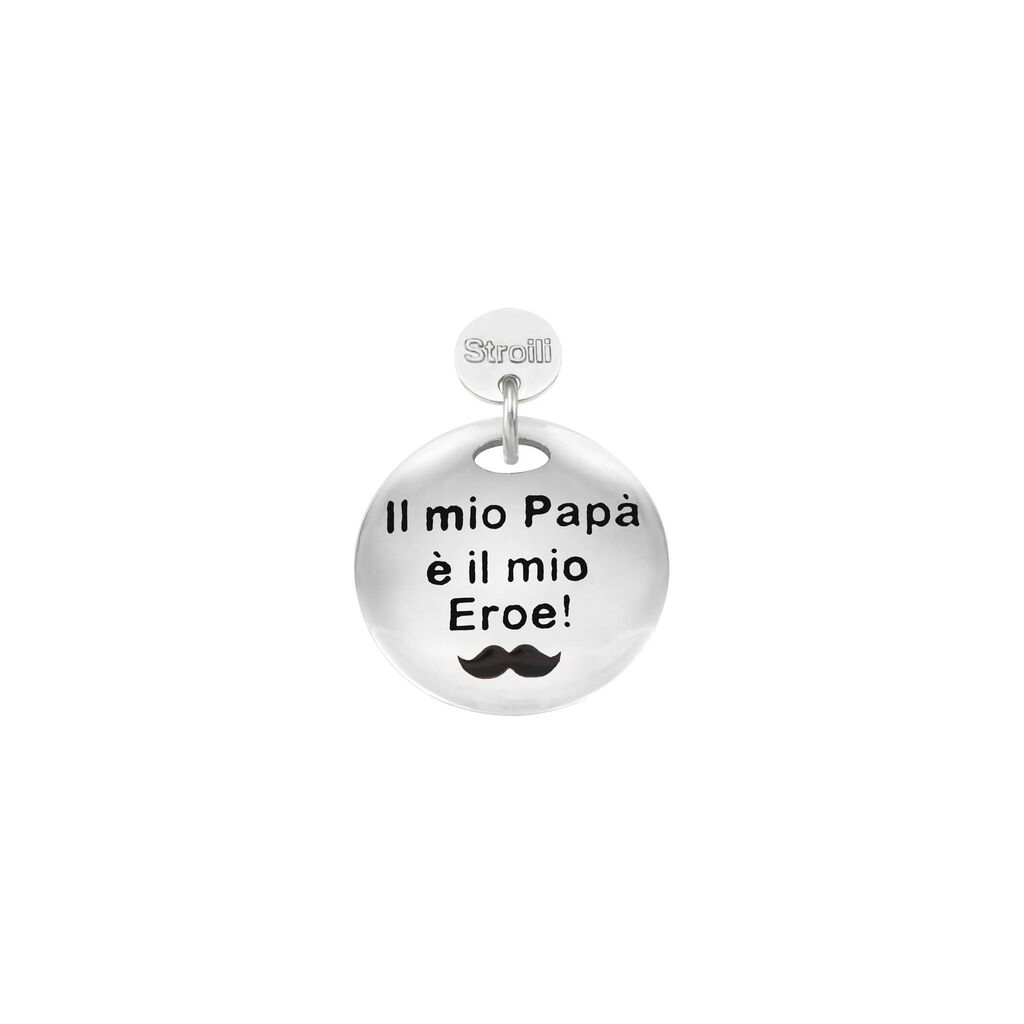 Charm in argento rodiato e glitter