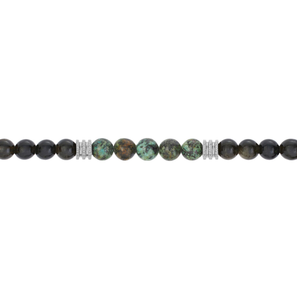 Bracciale Man Code Ottone Nero Turchese Ossidiana - Bracciali Uomo | Stroili