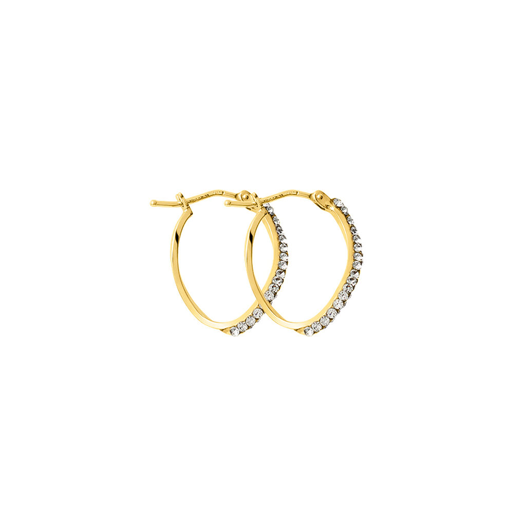 Orecchini A Cerchio Crystal Gold Oro Giallo Cristallo - Orecchini a Cerchio Donna | Stroili
