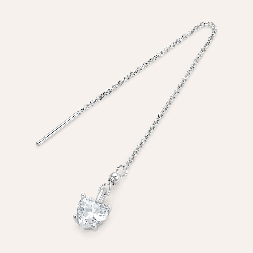 Mono Orecchino Pendente Punto Luce Silver Elegance Argento Rodiato Cubic Zirconia