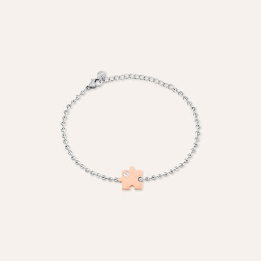 Bracciale Sunrise Acciaio Bicolore Bianco / Rosa Cristallo