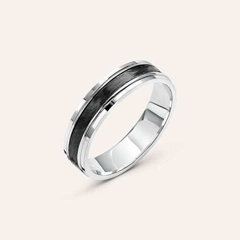 Fede Classica Carbonio 4.5 mm Oro Bianco - Anelli con Incisione Uomo | Stroili