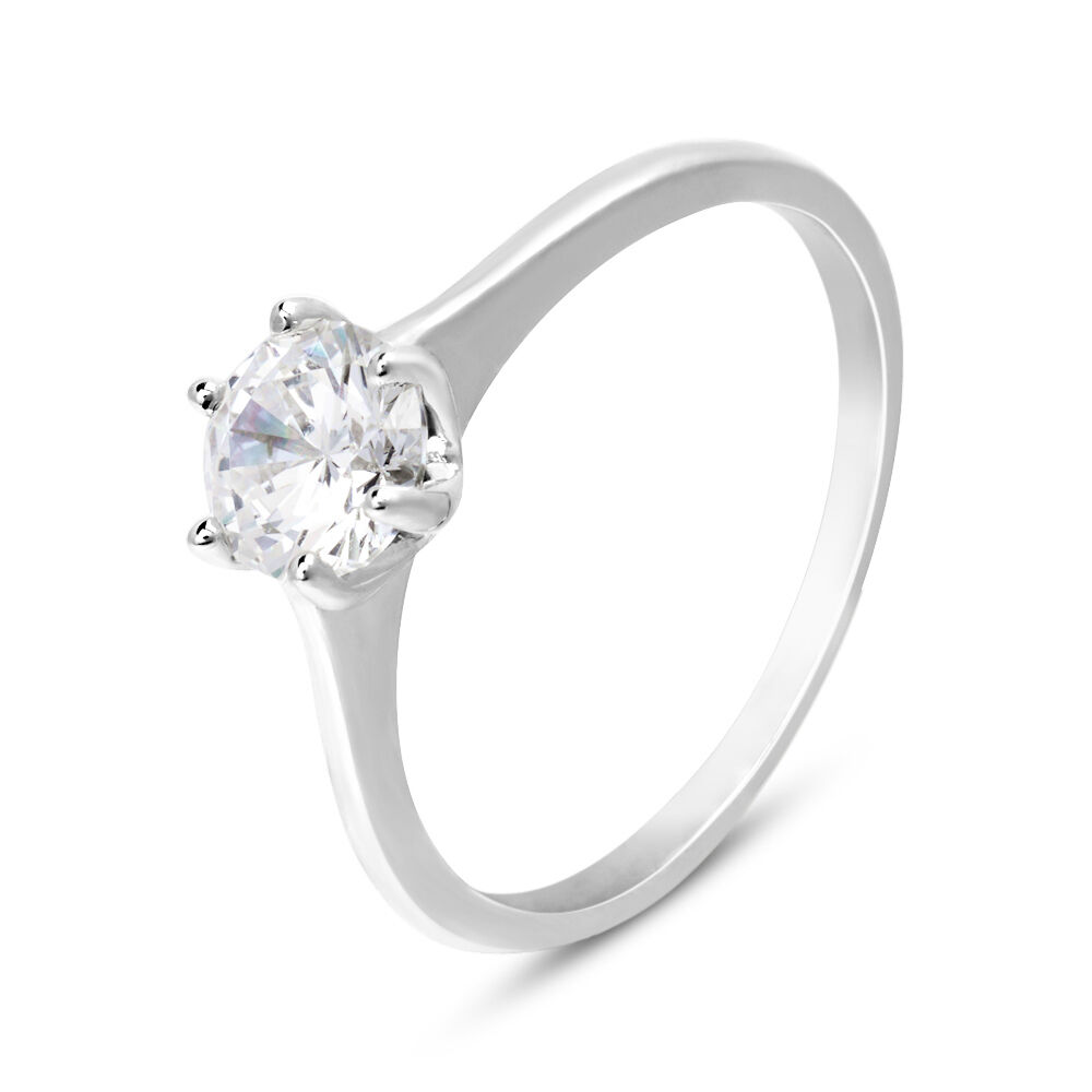 Anello Solitario Silver Elegance Argento Rodiato Cubic Zirconia