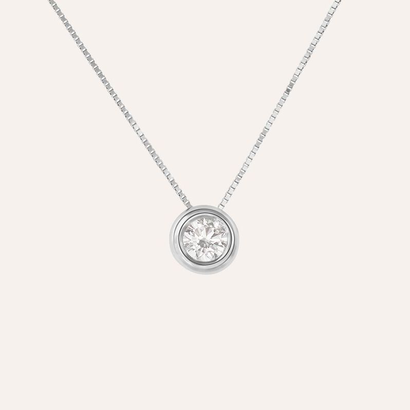 Collana Punto Luce Diamade Oro Bianco Diamante Lab-Grown - Collane Punto Luce Donna | Stroili