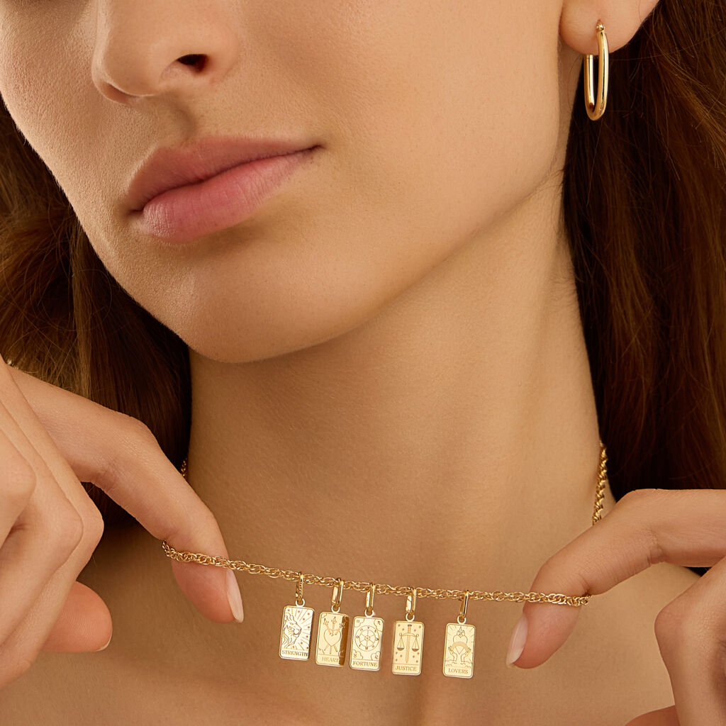Pendente Tarocchi Carta Del Cuore Poeme Oro Giallo