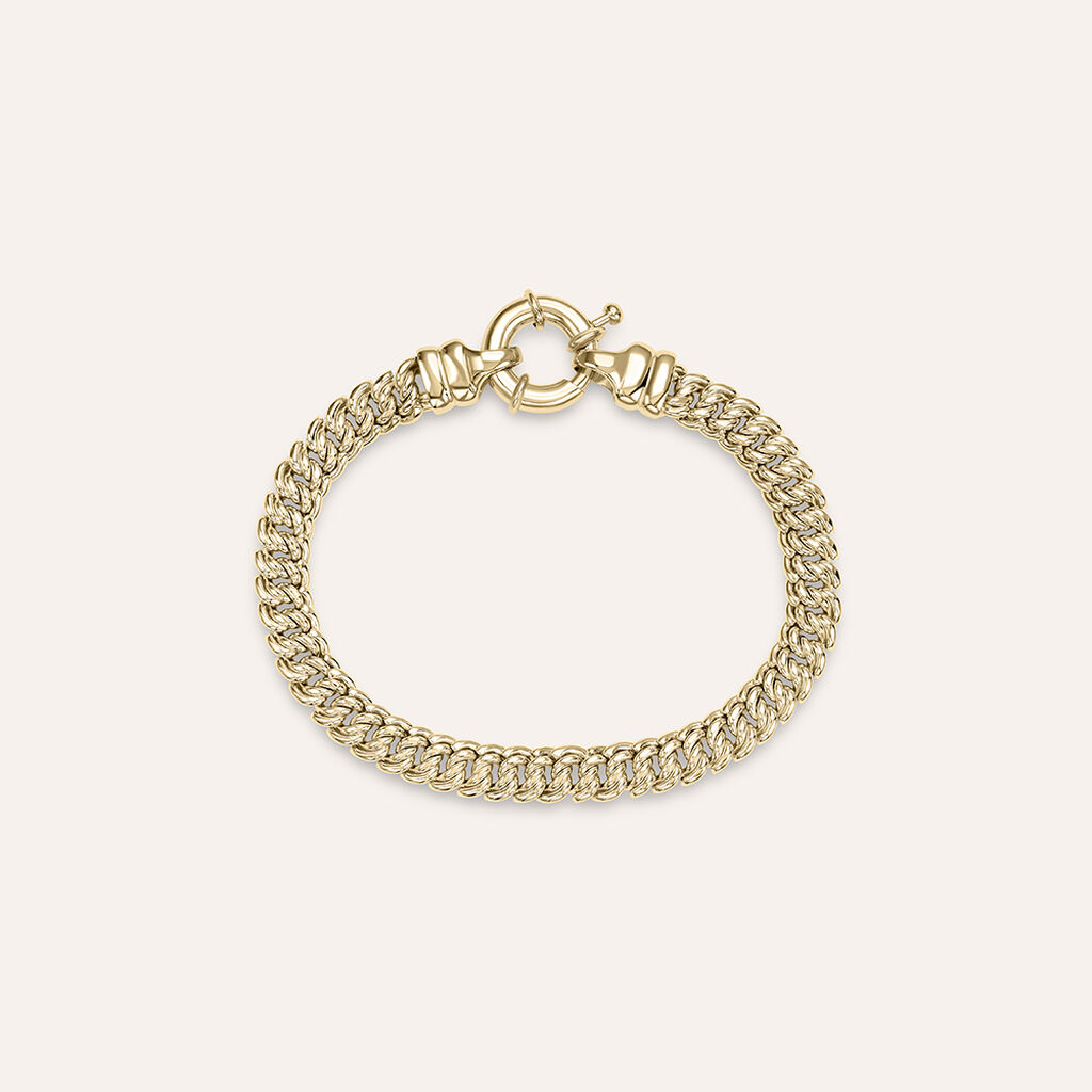 Bracciale Donna A Catena Graffetta Placcato Oro Rosa - Regolabile 18-20 Cm - In Argento Sterling Con Confezione Regalo - 2