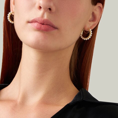 Orecchini A Cerchio Gabrielle Oro Giallo Perla D'Acqua Dolce - Orecchini a Cerchio Donna | Stroili