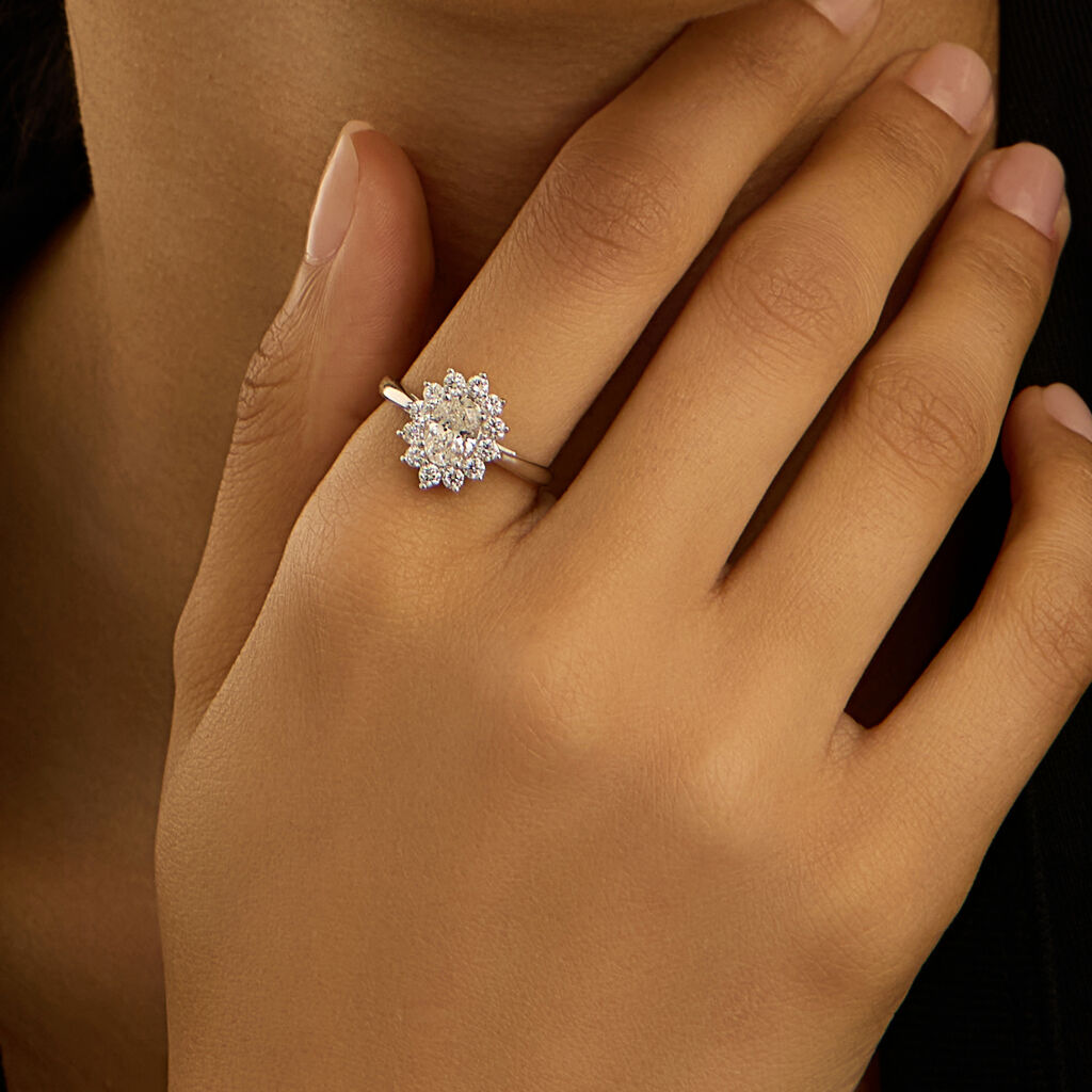 Anello Fantasia Diamade Oro Bianco Diamante Lab-Grown