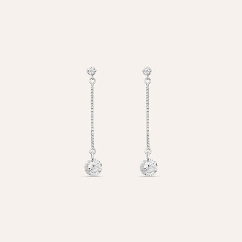 Orecchini Pendenti Punto Luce Claire Oro Bianco Cubic Zirconia - Orecchini Pendenti Donna | Stroili