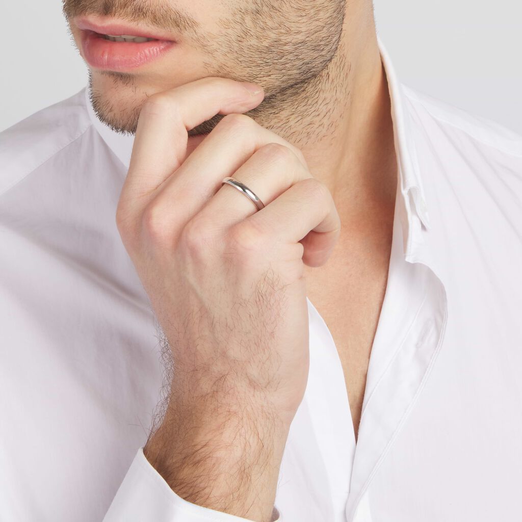 Fede Classica 3.5 mm Oro Bianco - Anelli con Incisione Unisex | Stroili
