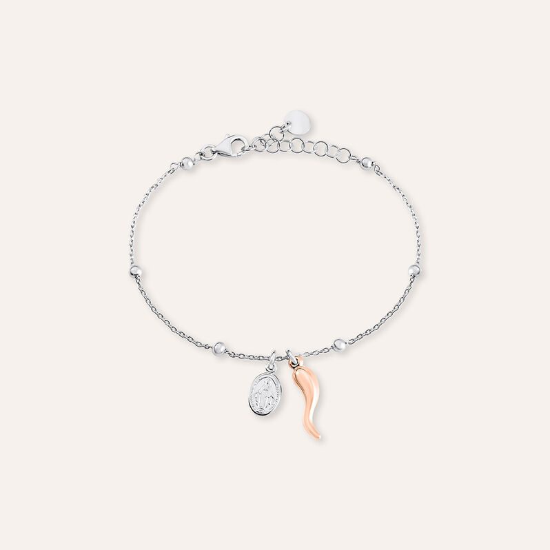 Bracciale Rosario Silver Soul Argento Bicolore Bianco / Rosa - Bracciali con Rosario Donna | Stroili