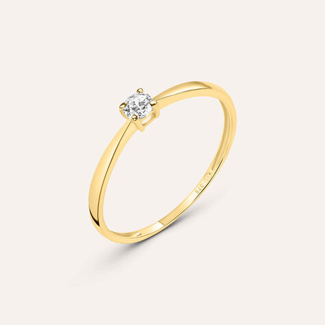 Anello Solitario Claire Oro Giallo Cubic Zirconia - Anelli con Pietre Donna | Stroili